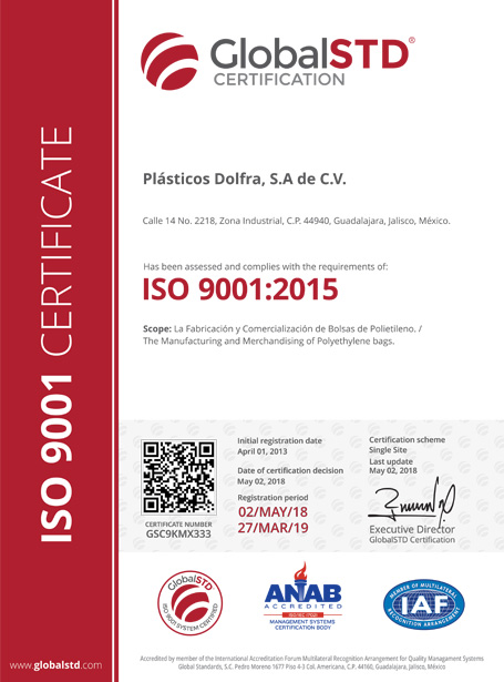 certificado de calidad